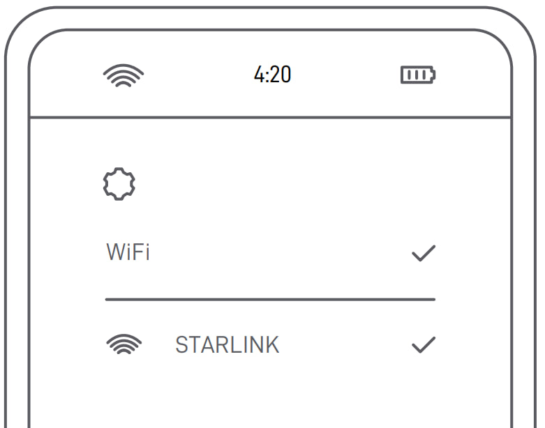 Подключение к Wi‑Fi Starlink